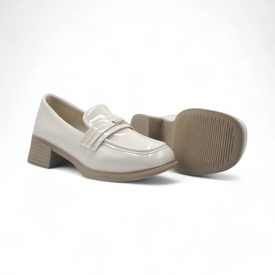 Giày Búp Bê Nữ TGG 2802-3 Da Bóng Màu Be Size 39