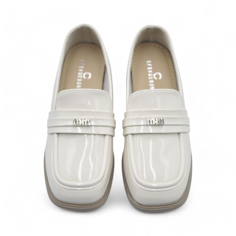Giày Búp Bê Nữ TGG 2802-3 Da Bóng Màu Be Size 39