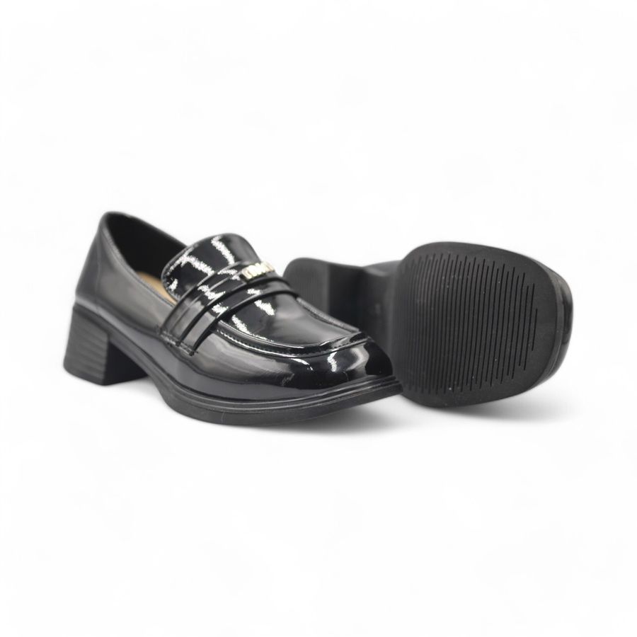 Giày Búp Bê Nữ TGG 2802-3 Da Bóng Màu Đen Size 38
