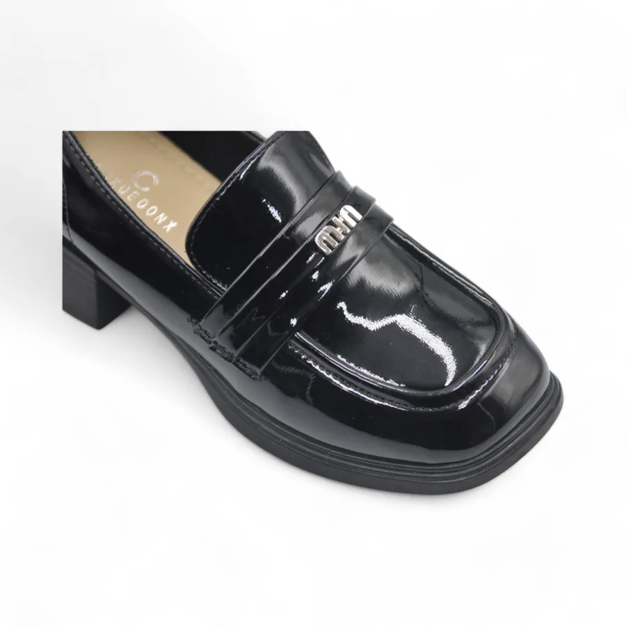 Giày Búp Bê Nữ TGG 2802-3 Da Bóng Màu Đen Size 38