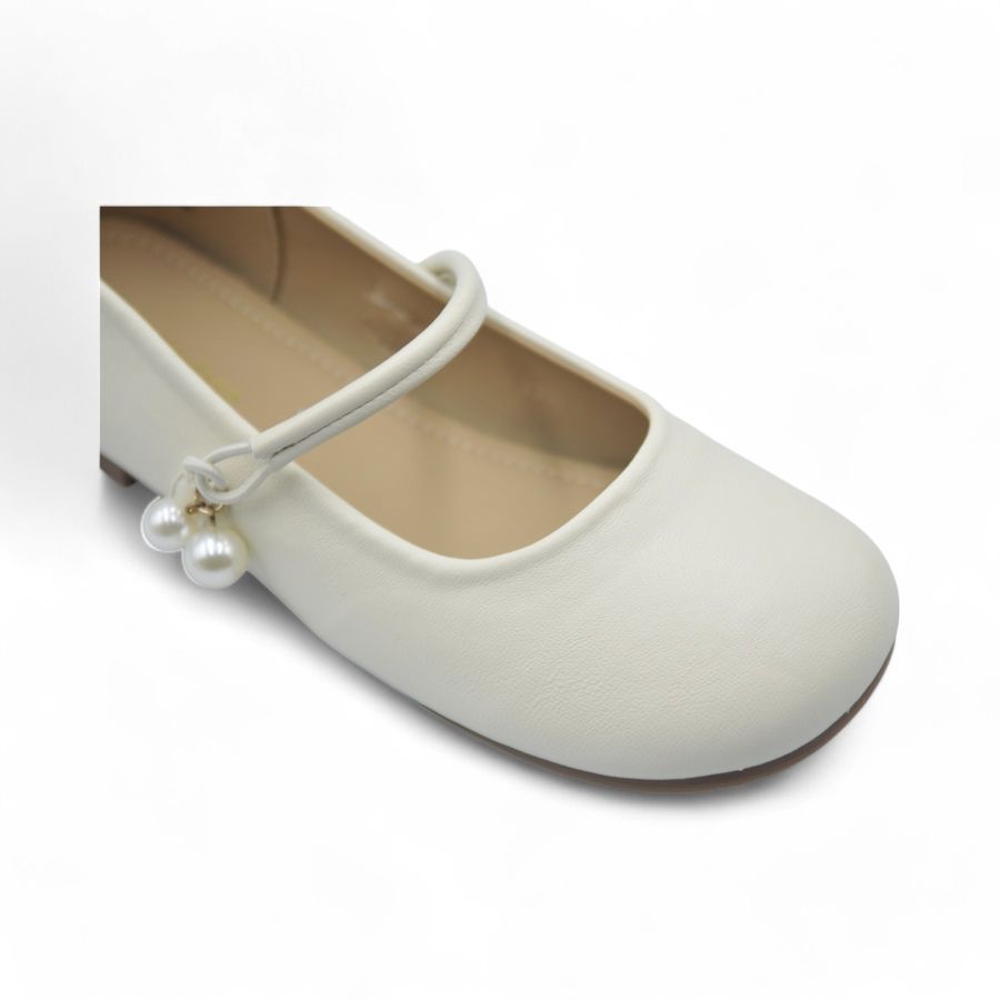 Giày Búp Bê Nữ TGG 3399-6 Màu Trắng Da Mềm Size 38