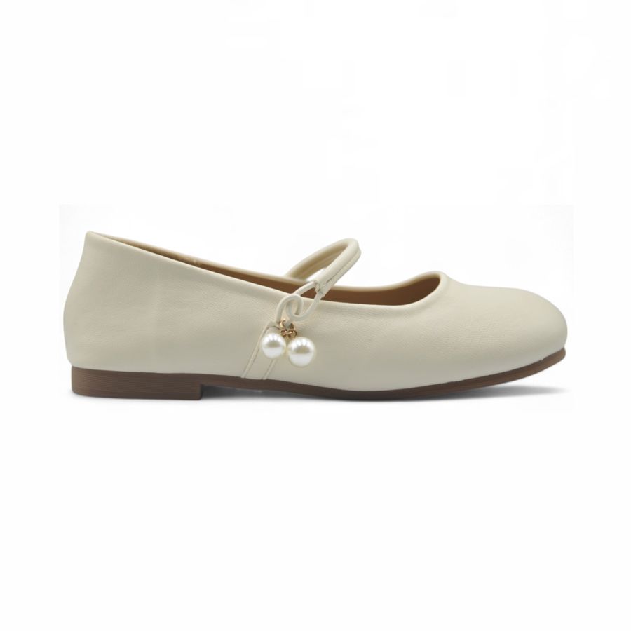 Giày Búp Bê Nữ TGG 3399-6 Màu Trắng Da Mềm Size 38