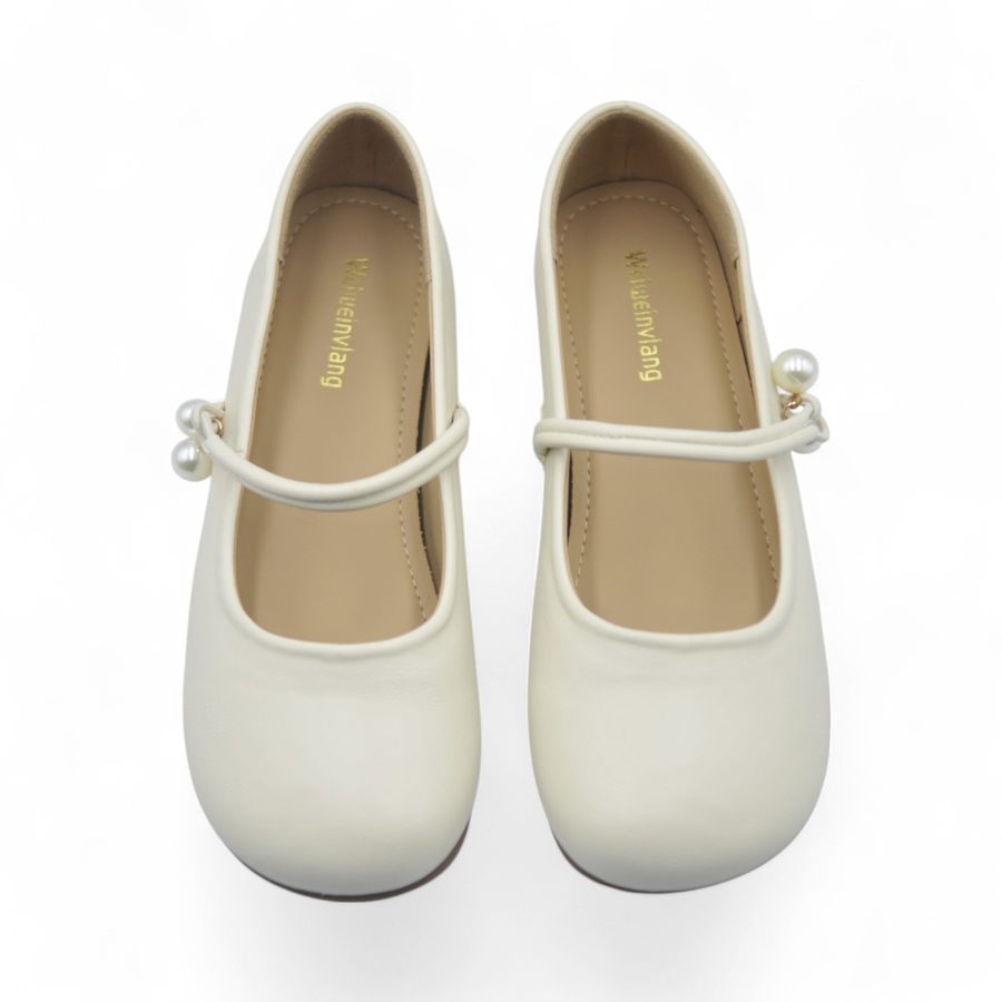 Giày Búp Bê Nữ TGG 3399-6 Màu Trắng Da Mềm Size 38