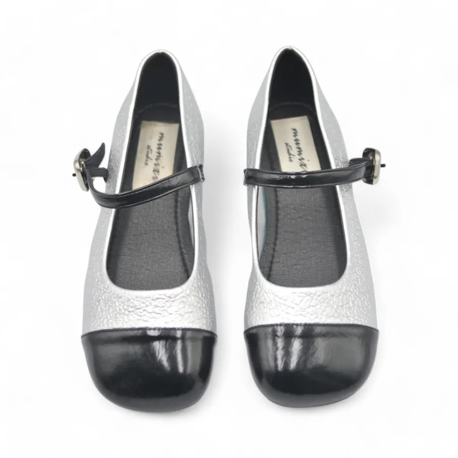 Giày Búp Bê Nữ TGG 5928-2 Màu Bạc Da Mềm Size 36