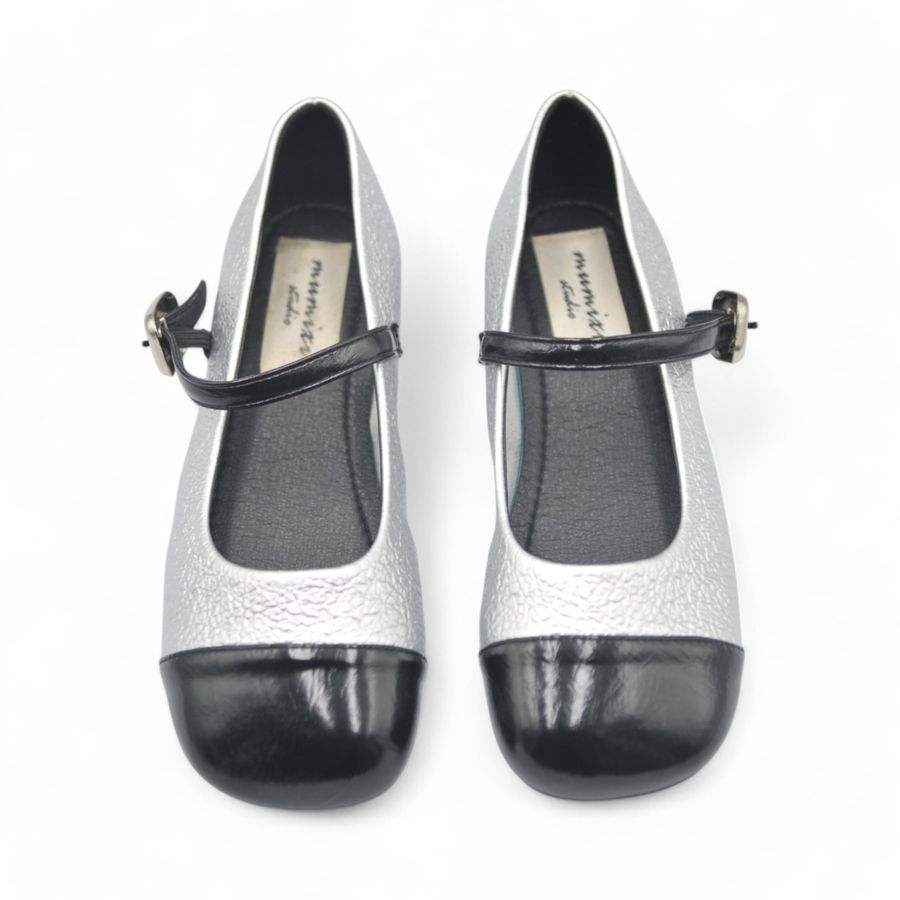 Giày Búp Bê Nữ TGG 5928-2 Màu Bạc Da Mềm Size 38