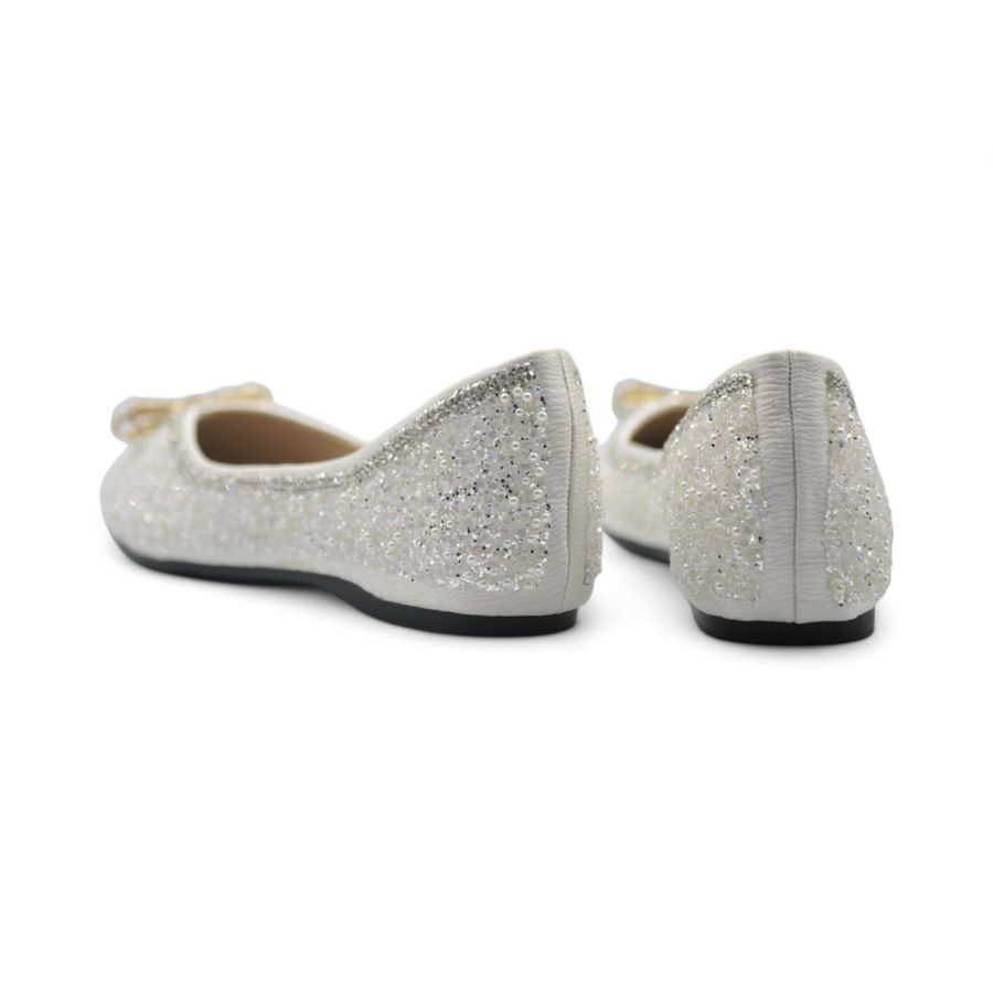 Giày Búp Bê Nữ TGG 5933-16N Màu Trắng Da Mềm Size 38