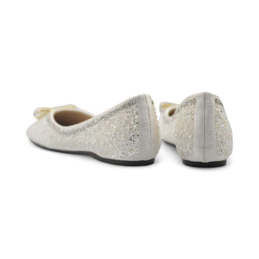 Giày Búp Bê Nữ TGG 5933-16V Màu Trắng Da Mềm Size 37