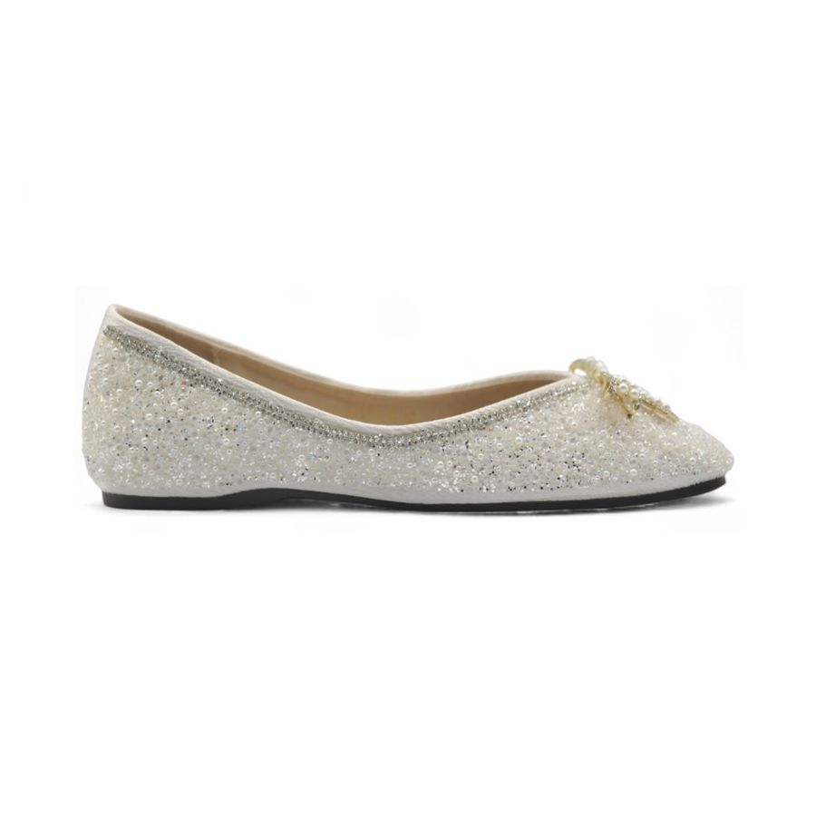 Giày Búp Bê Nữ TGG 5933-16V Màu Trắng Da Mềm Size 37