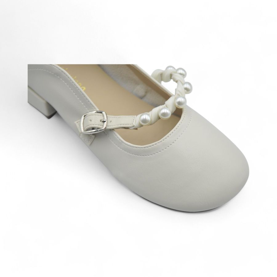 Giày Búp Bê Nữ TGG 601-6 Màu Trắng Da Mềm Size 36