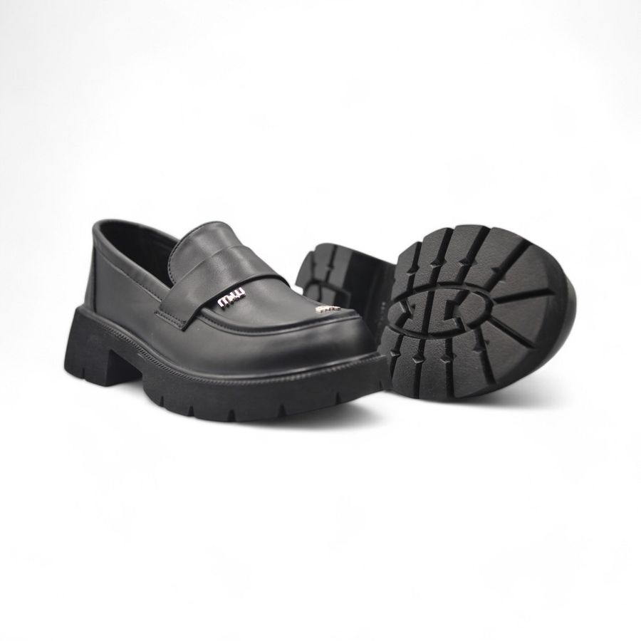 Giày Búp Bê Nữ TGG 6625 Da Lì Màu Đen Size 36