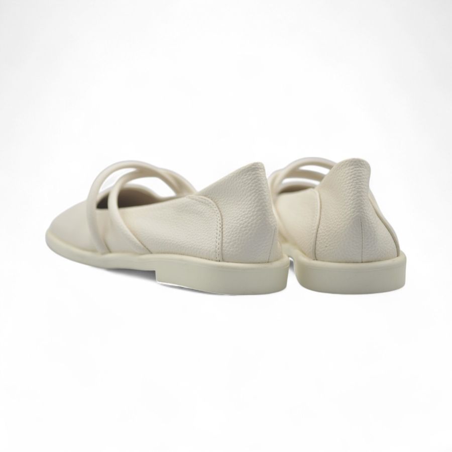 Giày Búp Bê Nữ TGG 719-1 Màu Trắng Da Sần Size 36
