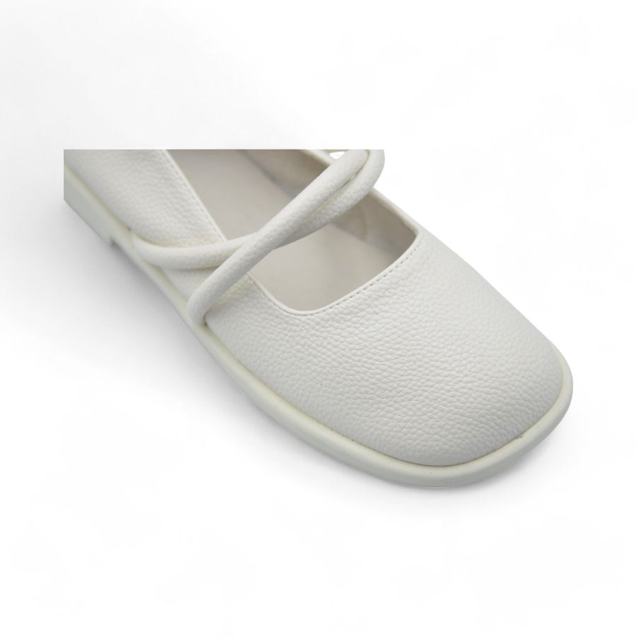 Giày Búp Bê Nữ TGG 719-1 Màu Trắng Da Sần Size 37