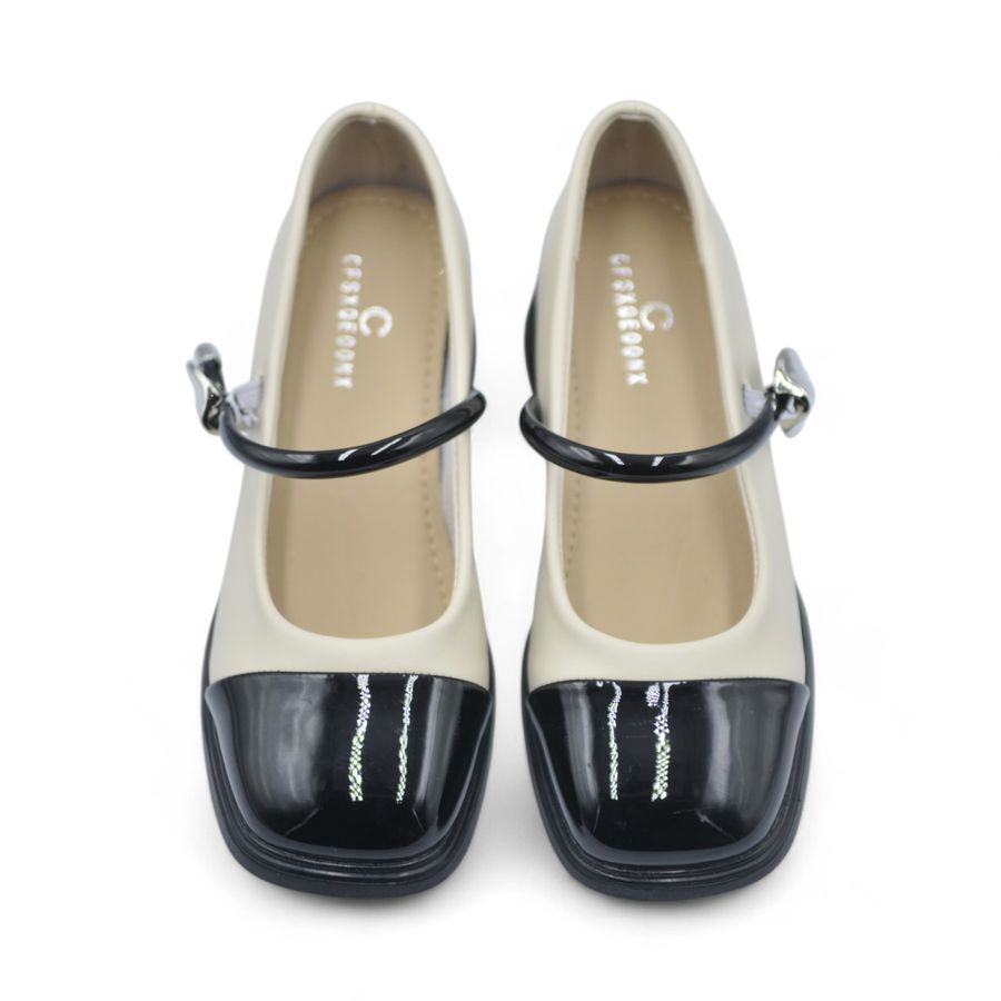 Giày Búp Bê Nữ TGG 889-16 Da Lì Màu Trắng Size 35