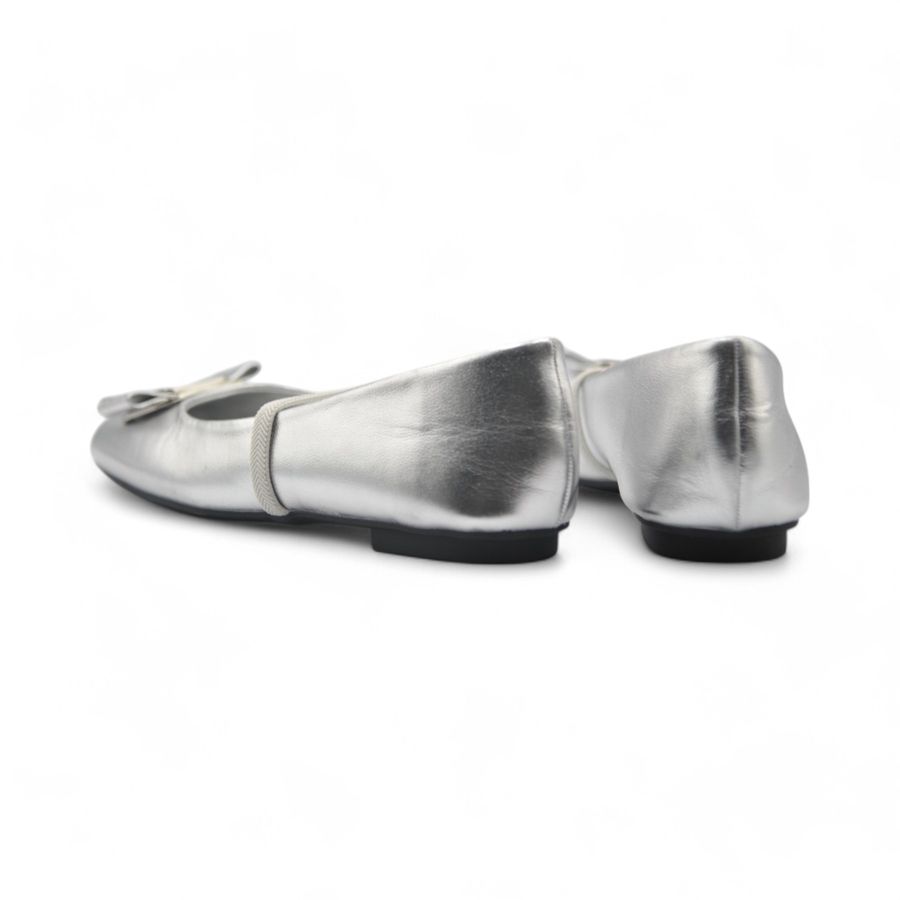 Giày Búp Bê Nữ TGG A358-1 Màu Bạc Da Mềm Size 36
