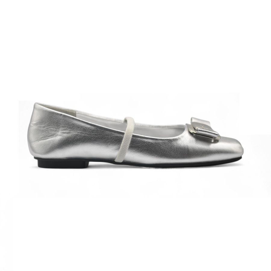 Giày Búp Bê Nữ TGG A358-1 Màu Bạc Da Mềm Size 36
