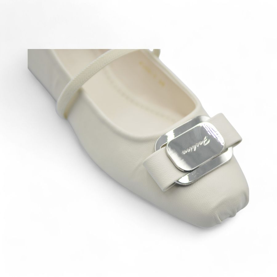 Giày Búp Bê Nữ TGG A358-1 Màu Trắng Da Mềm Size 35