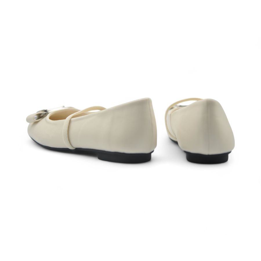 Giày Búp Bê Nữ TGG A358-1 Màu Trắng Da Mềm Size 35