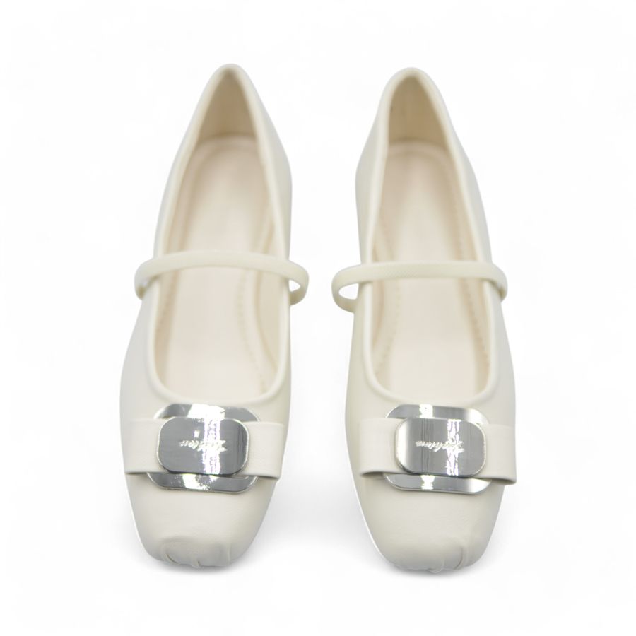 Giày Búp Bê Nữ TGG A358-1 Màu Trắng Da Mềm Size 39