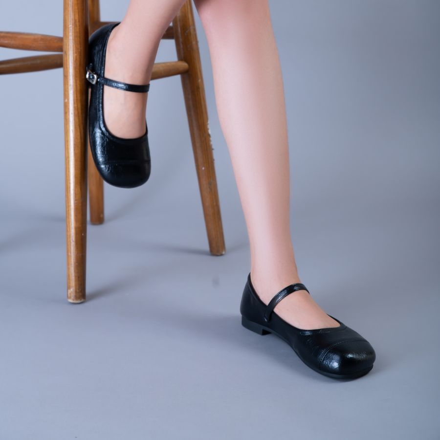 Giày Búp Bê Nữ TGG D5928-3 Màu Đen Da Mềm Size 35