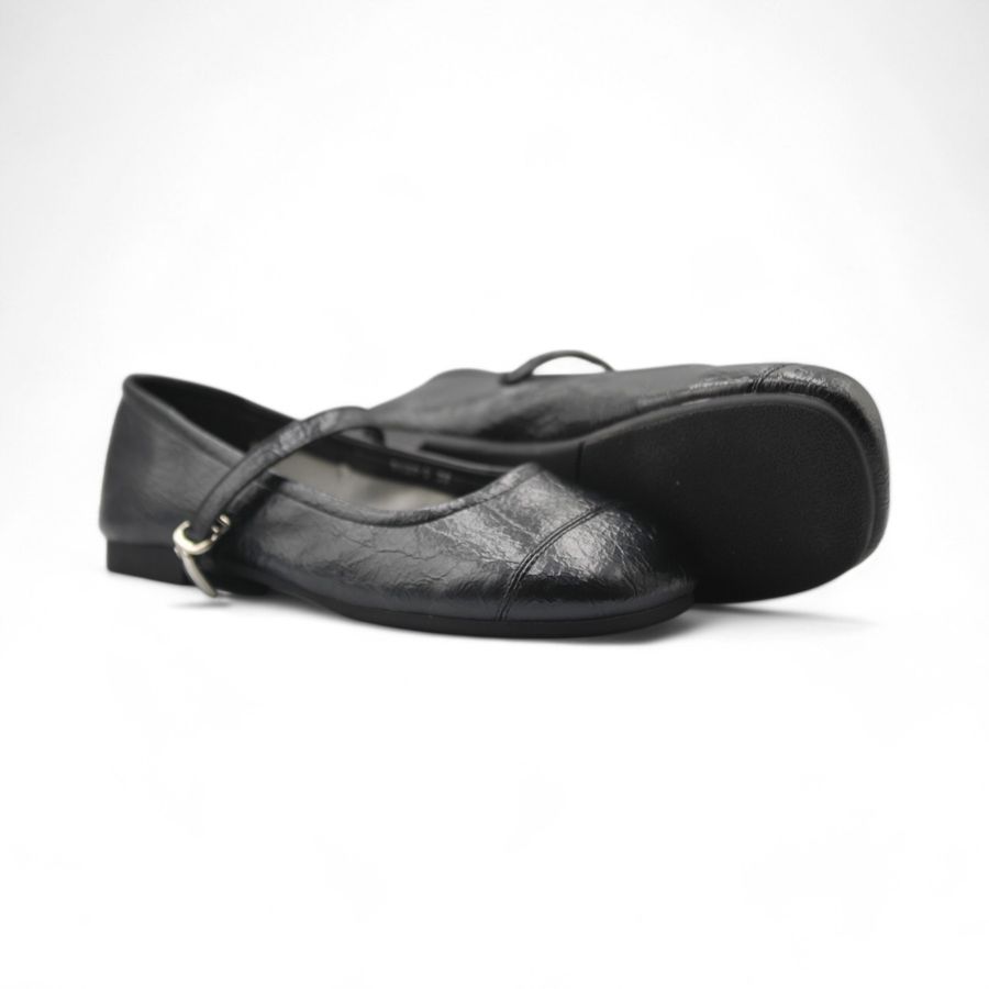 Giày Búp Bê Nữ TGG D5928-3 Màu Đen Da Mềm Size 36