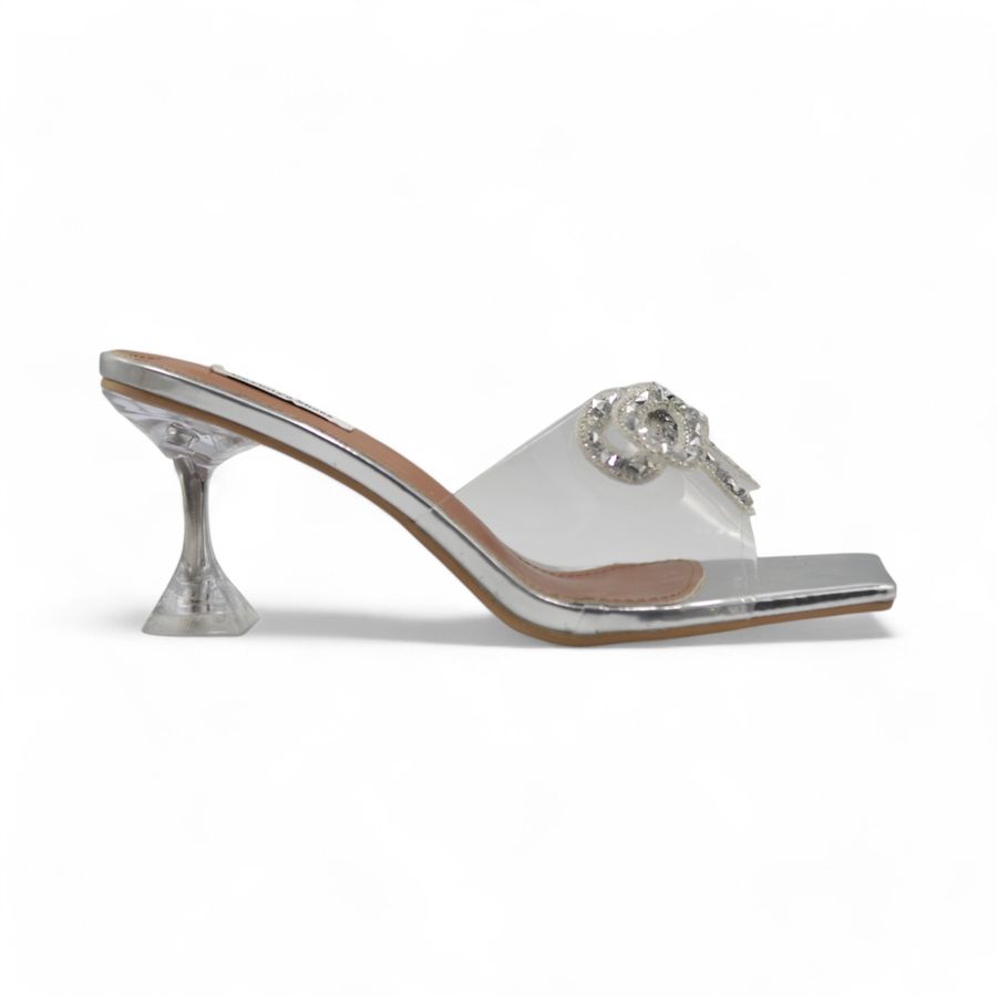 Giày Cao Gót Nữ TGG 170-31 Màu Bạc Da Trơn Size 38