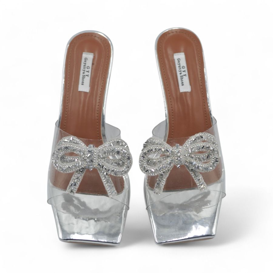 Giày Cao Gót Nữ TGG 170-31 Màu Bạc Da Trơn Size 38