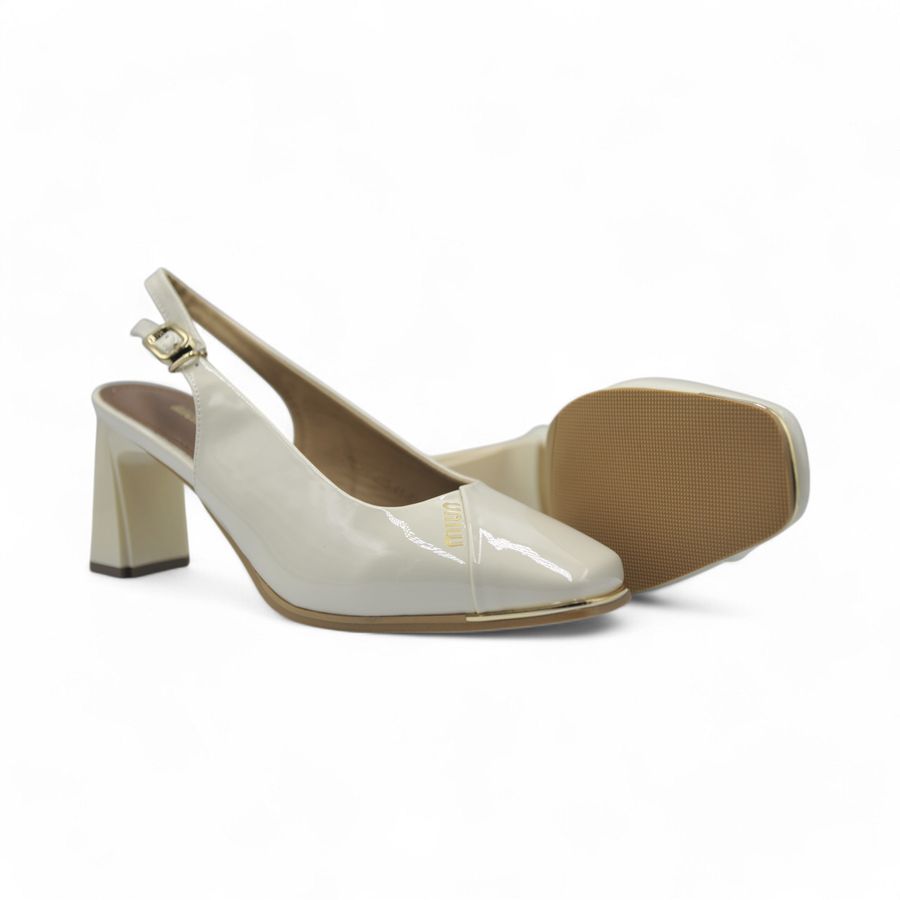 Giày Cao Gót Nữ TGG 2503-8 Màu Trắng Da Bóng Size 37