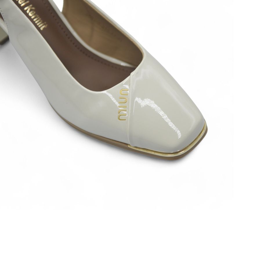 Giày Cao Gót Nữ TGG 2503-8 Màu Trắng Da Bóng Size 37