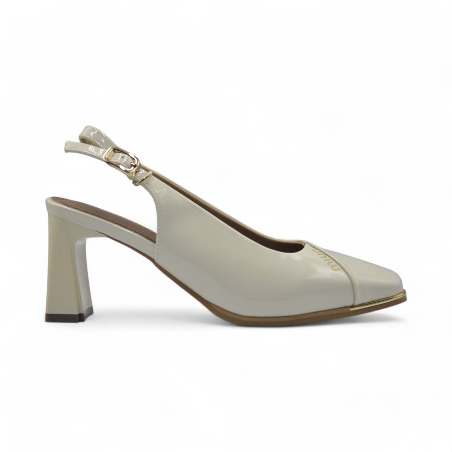 Giày Cao Gót Nữ TGG 2503-8 Màu Trắng Da Bóng Size 39