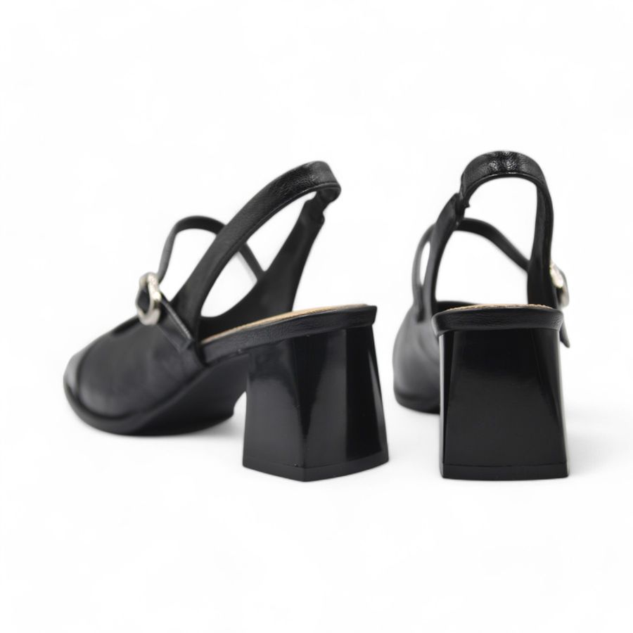 Giày Cao Gót Nữ TGG 5020 Màu Đen Da Bóng Size 36