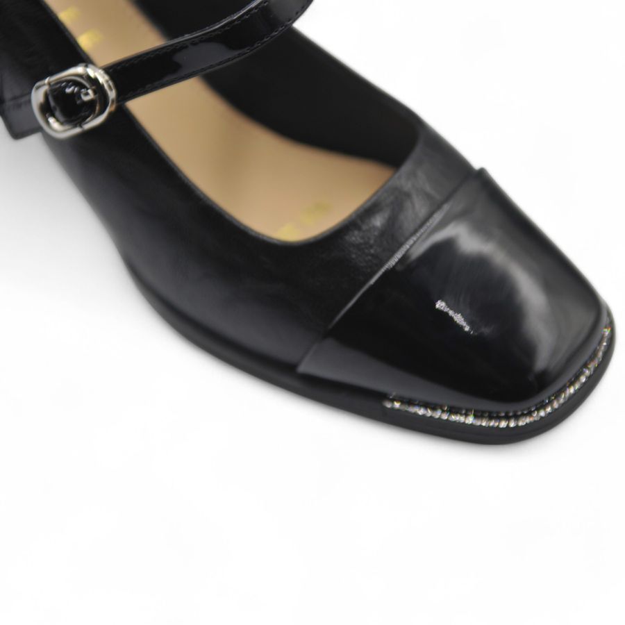 Giày Cao Gót Nữ TGG 5020 Màu Đen Da Bóng Size 36