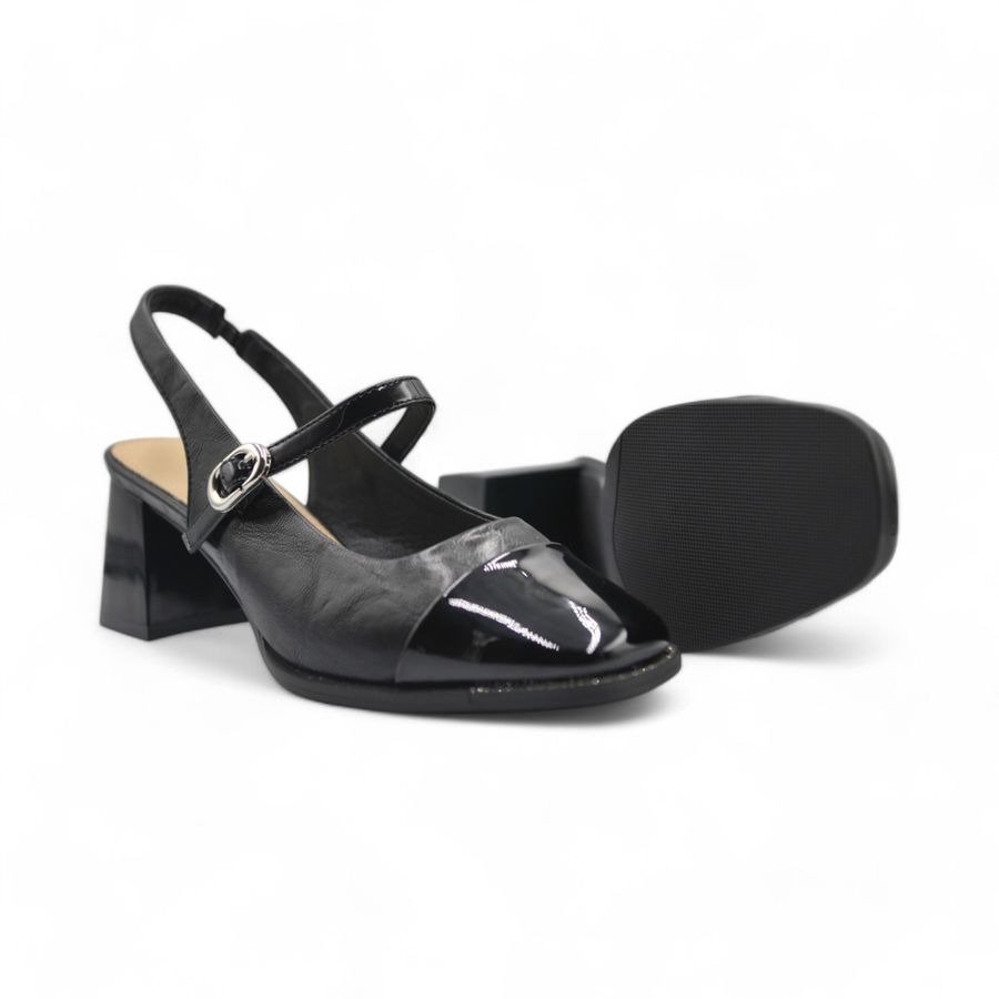 Giày Cao Gót Nữ TGG 5020 Màu Đen Da Bóng Size 36