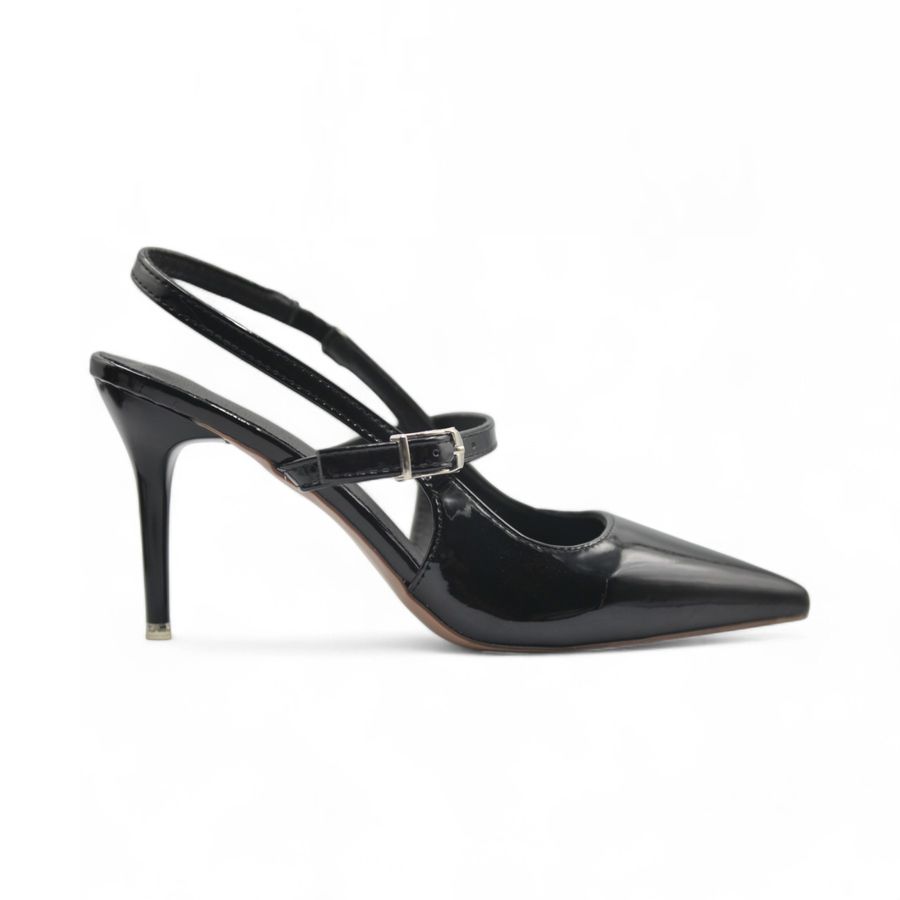 Giày Cao Gót Nữ TGG 5898-8 Màu Đen Da Trơn Size 38