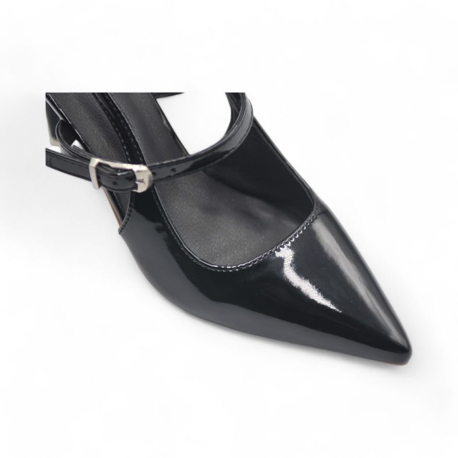 Giày Cao Gót Nữ TGG 5898-8 Màu Đen Da Trơn Size 38