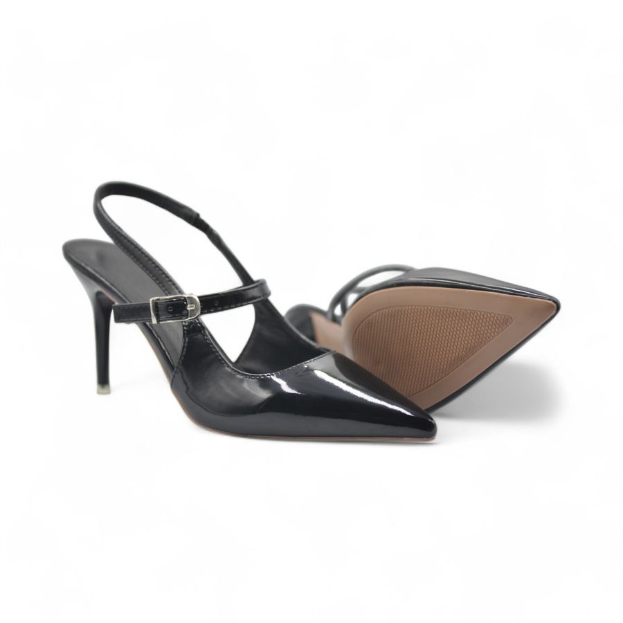Giày Cao Gót Nữ TGG 5898-8 Màu Đen Da Trơn Size 38
