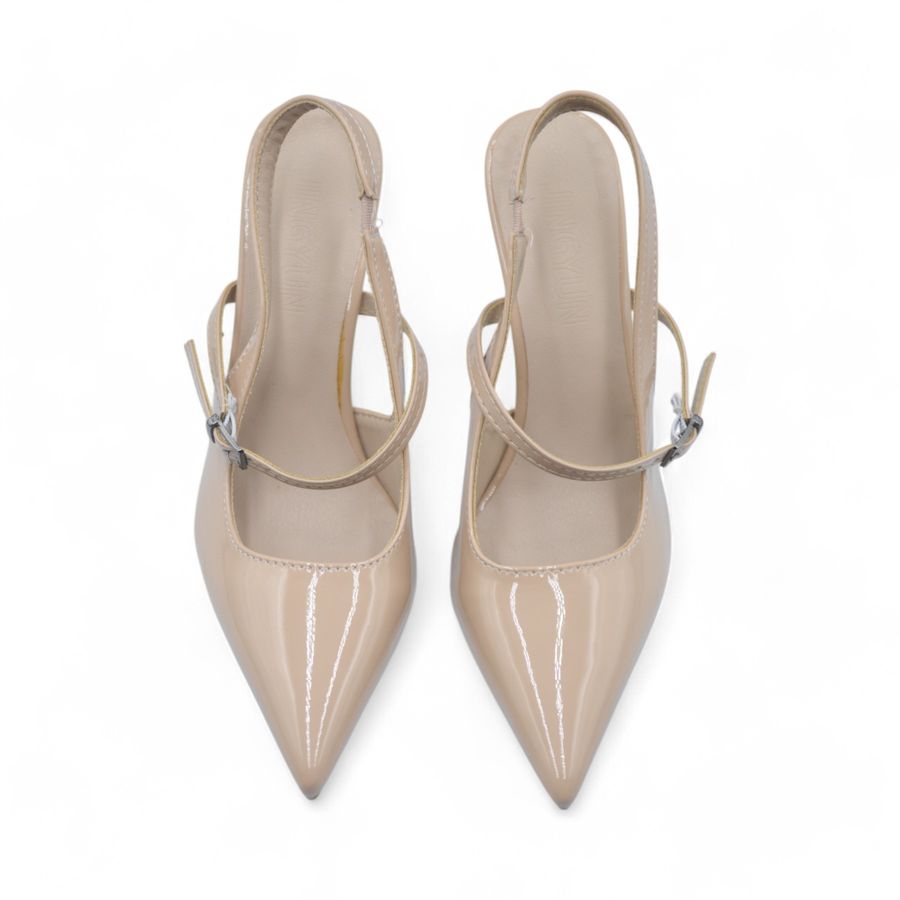 Giày Cao Gót Nữ TGG 5898-8 Màu Nude Da Trơn Size 39
