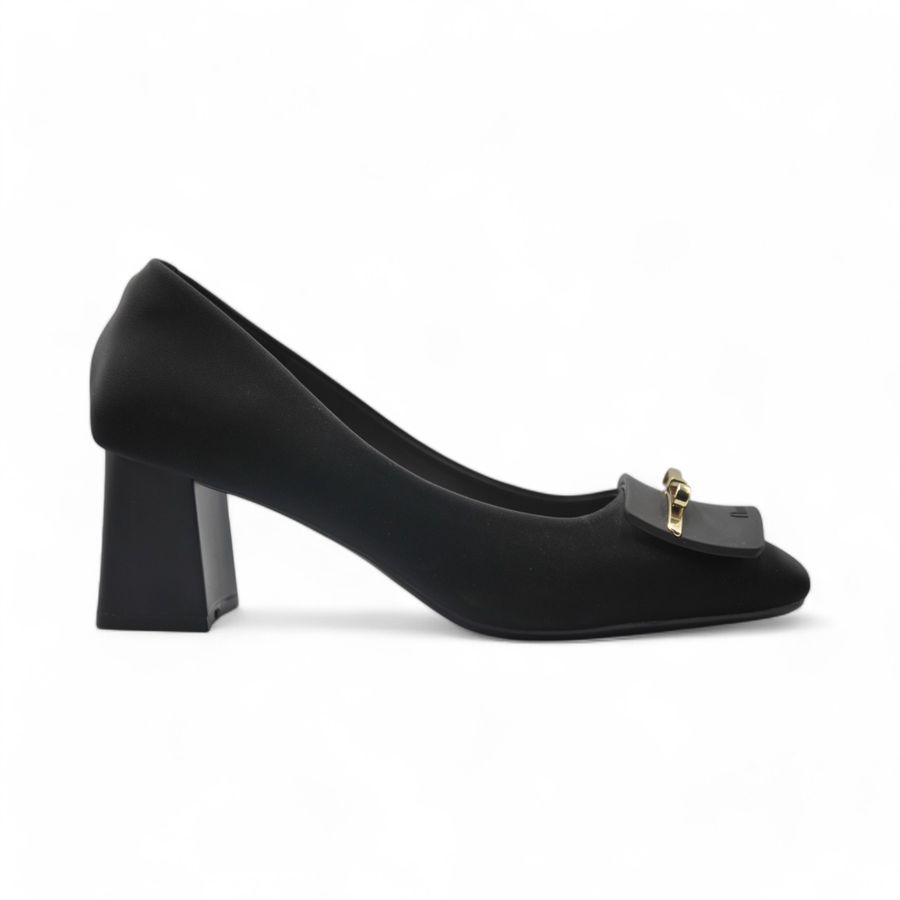 Giày Cao Gót Nữ TGG 616-10 Màu Đen Da Lụa Size 37