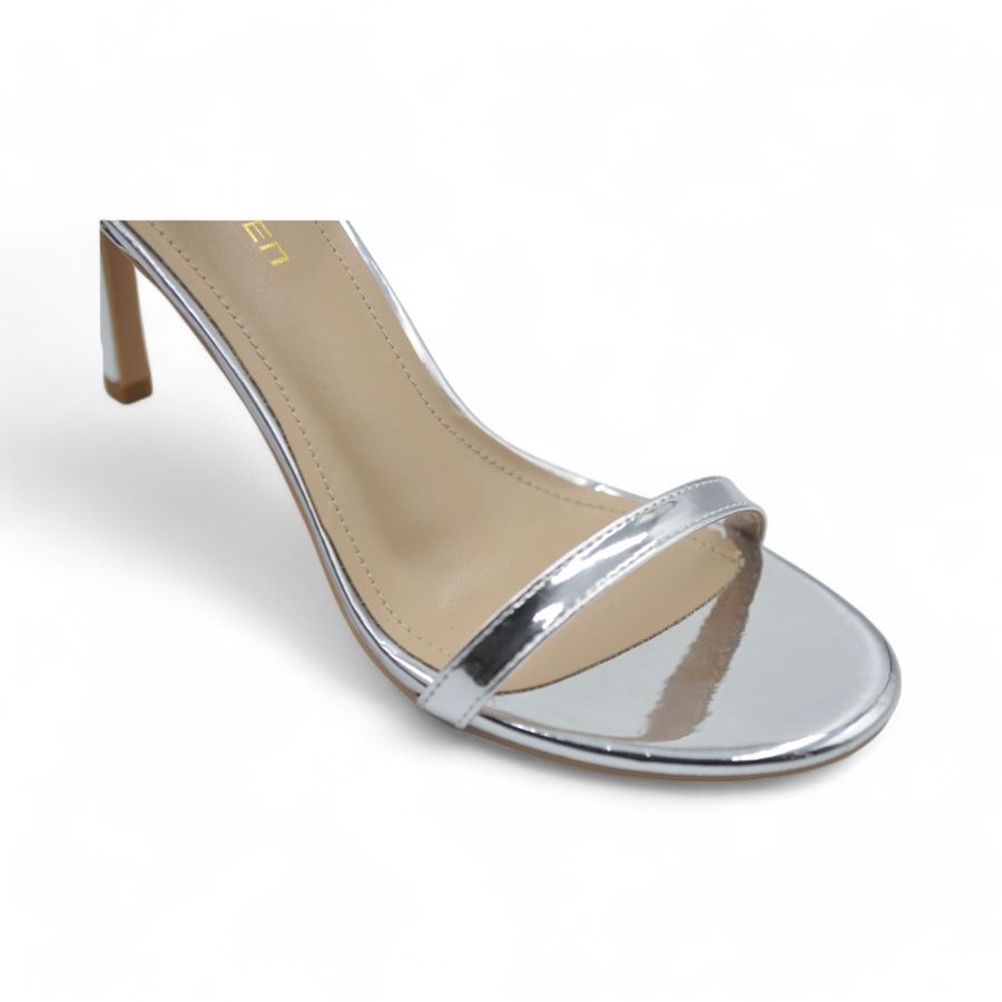 Giày Cao Gót Nữ TGG 666-8 Màu Bạc Da Mềm Size 39