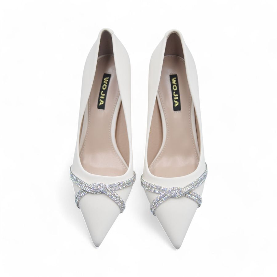 Giày Cao Gót Nữ TGG 8138-8 Da Lụa Màu Nude Size 37