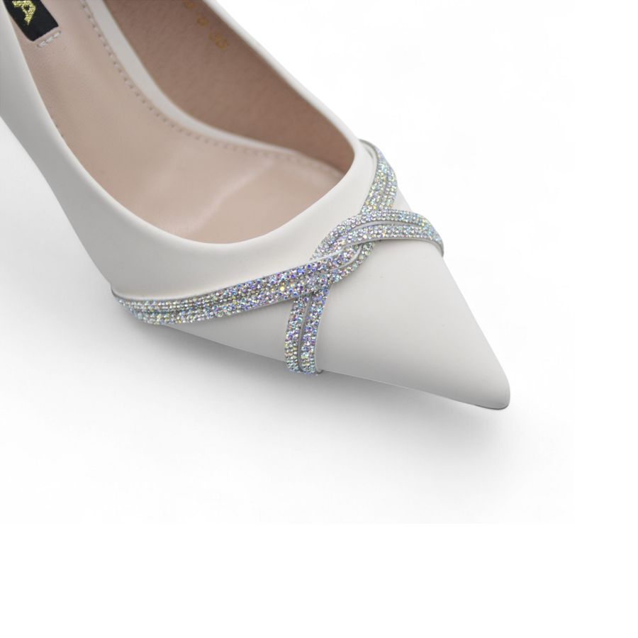 Giày Cao Gót Nữ TGG 8138-8 Da Lụa Màu Nude Size 37