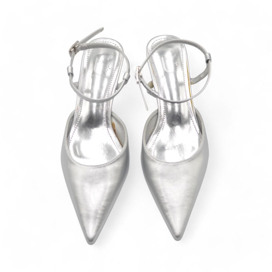 Giày Cao Gót Nữ TGG D158-1 Màu Bạc Da Mềm Size 36