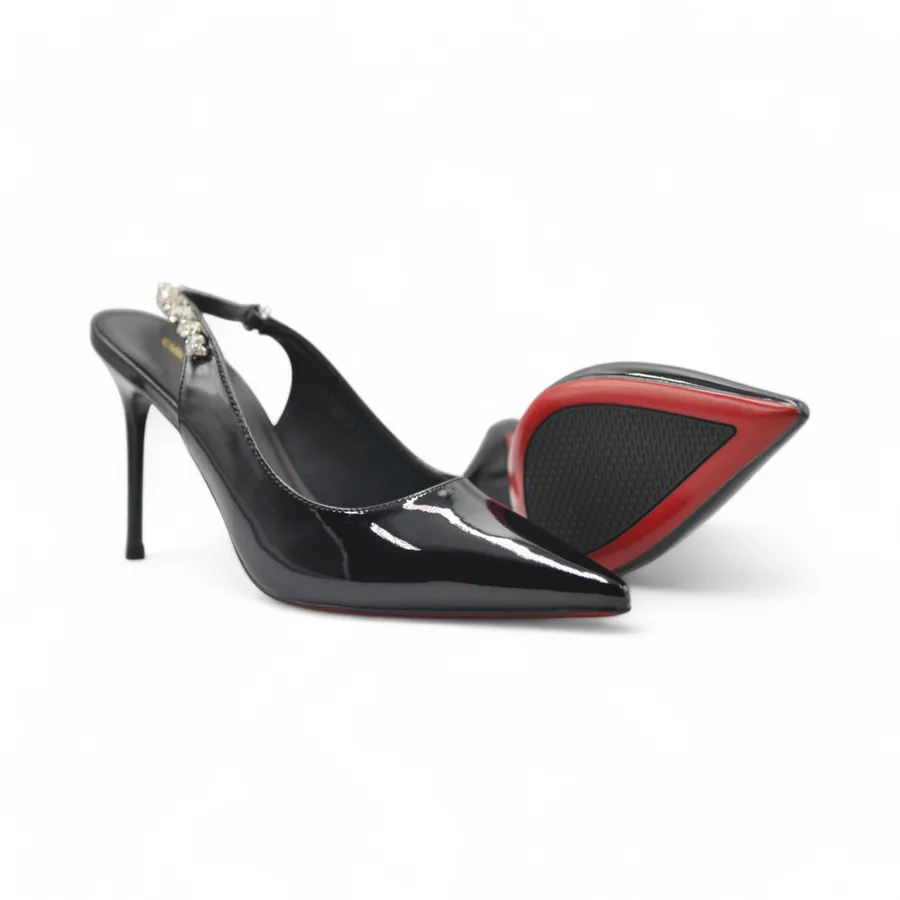 Giày Cao Gót Nữ TGG D2888-2 Màu Đen Da Bóng Size 37