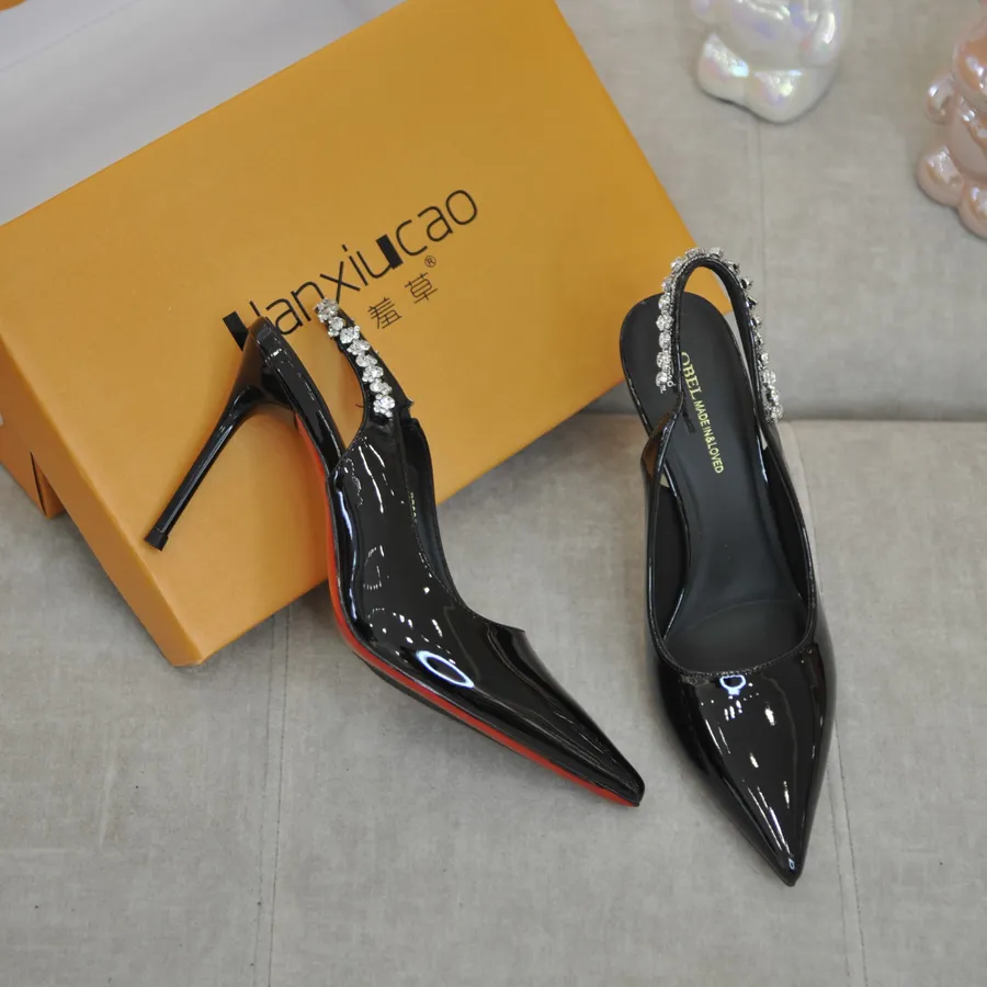 Giày Cao Gót Nữ TGG D2888-2 Màu Đen Da Bóng Size 37