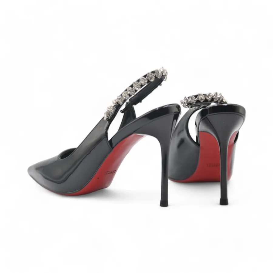 Giày Cao Gót Nữ TGG D2888-2 Màu Đen Da Bóng Size 37
