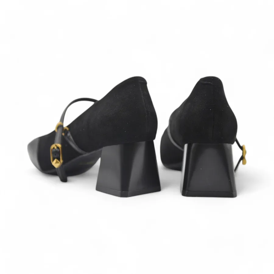 Giày Cao Gót Nữ TGG D970-3 Màu Đen Da Lộn Size 38