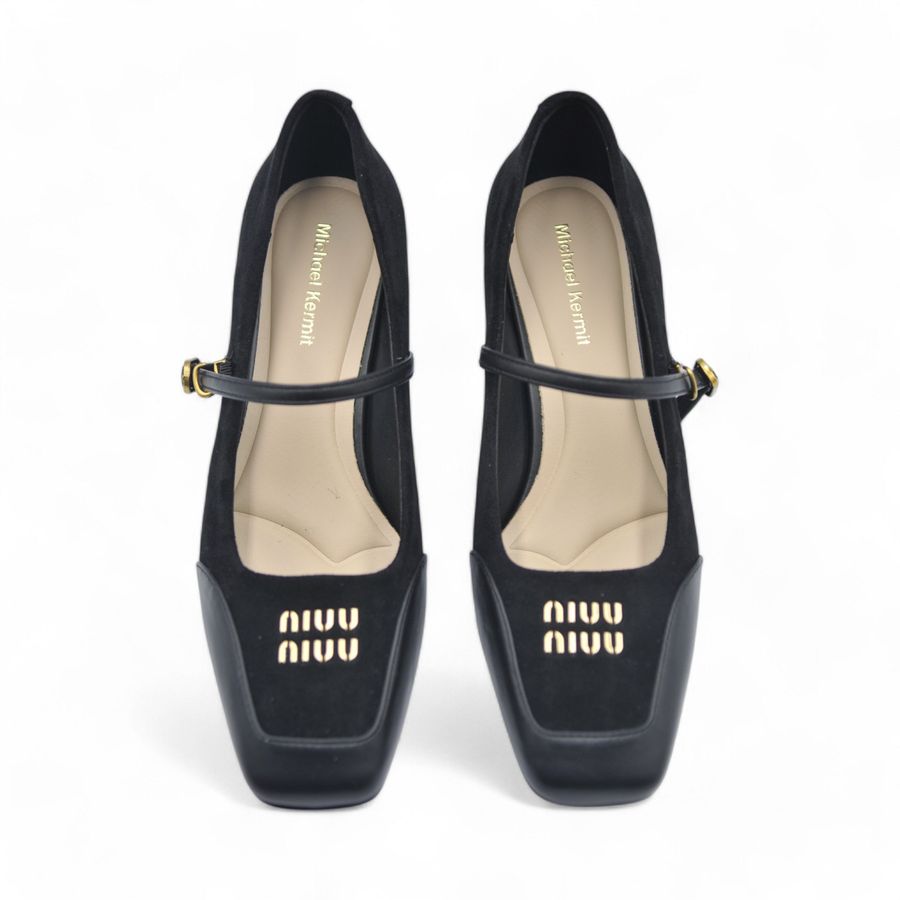 Giày Cao Gót Nữ TGG D970-3 Màu Đen Da Lộn Size 39