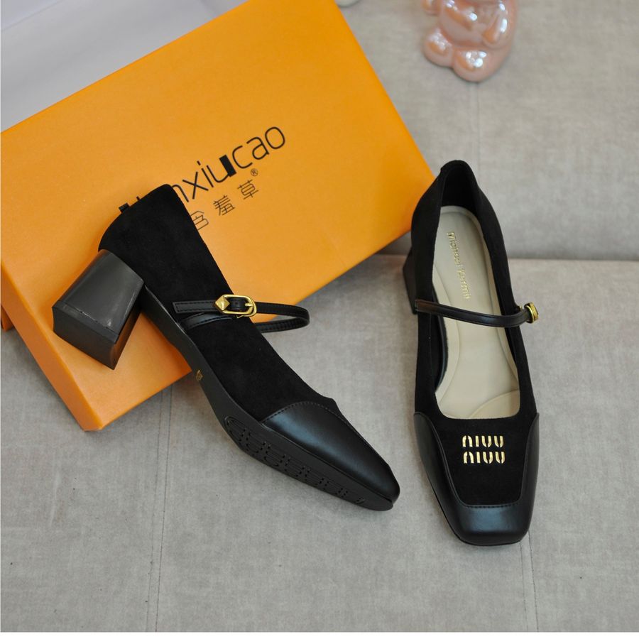 Giày Cao Gót Nữ TGG D970-3 Màu Đen Da Lộn Size 39