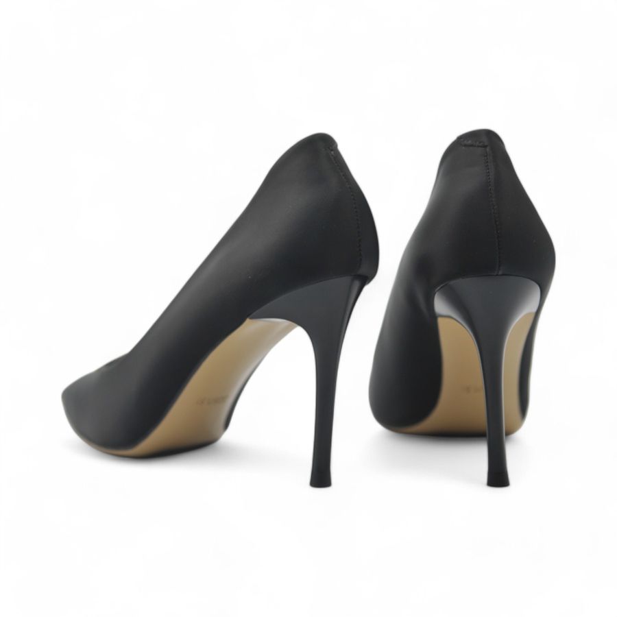 Giày Cao Gót Nữ TGG Q2023-28 Xi Lụa Màu Đen Size 37