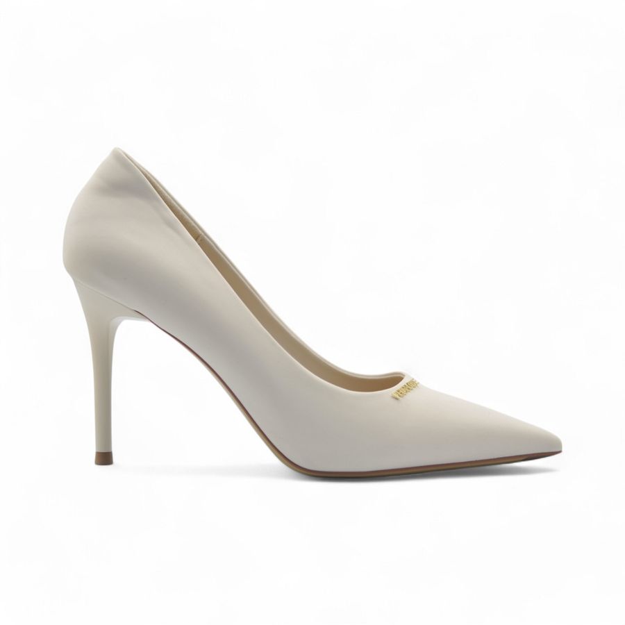 Giày Cao Gót Nữ TGG Q2023-28 Xi Lụa Màu Trắng Size 38