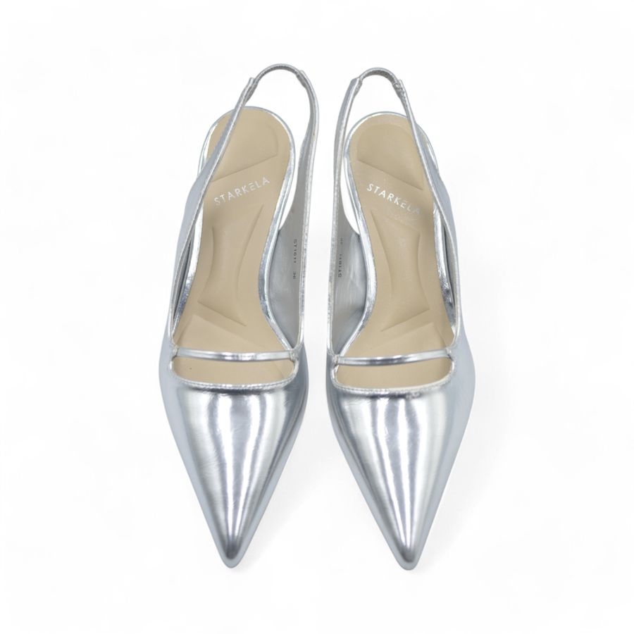 Giày Cao Gót Nữ TGG ST1611 Màu Bạc Da Mềm Size 37